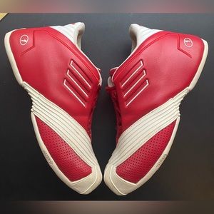 Vintage 2005 Adidas Tmac 1 Mens Size 8.5 Red White Basketball Shoes 772154